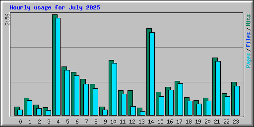 Hourly usage for July 2025