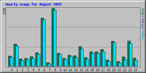 Hourly usage for August 2025